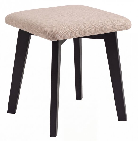 Taboret kwadratowy MILO Beżowy (Storm 06) / stelaż bukowy czarny