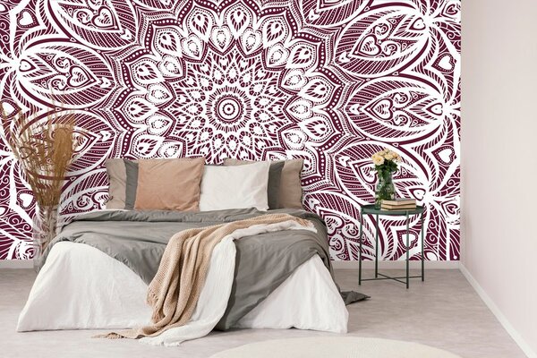 Tapeta Mandala harmonii na różowym tle