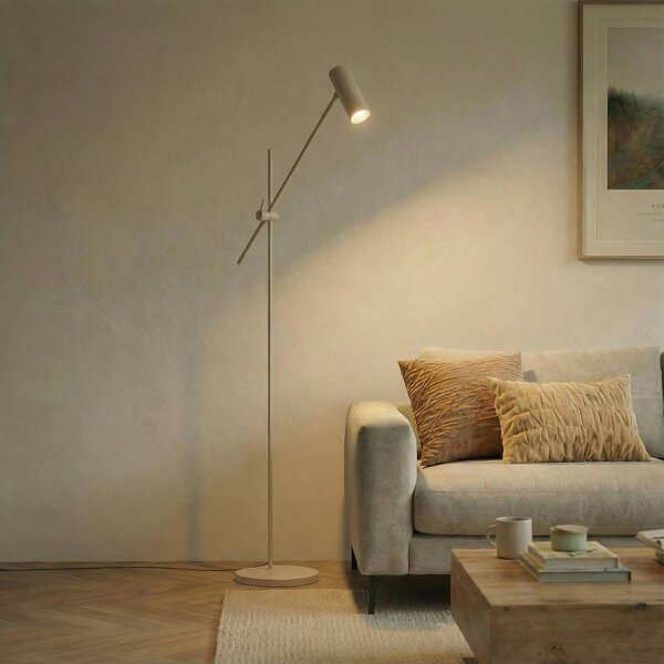 Lampa stojąca Vilo Lindby, kremowy / amber, salon / jadalnia, metal, skandynawski