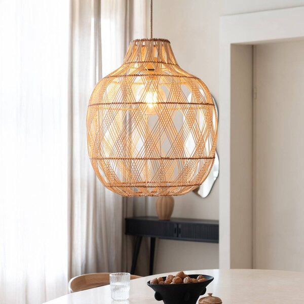 Good & Mojo Lampa wisząca Mendoza, możliwość ściemniania, jasne drewno, salon / jadalnia, bambus, design