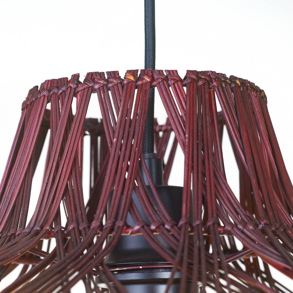 Good & Mojo Lampa wisząca Mendoza, możliwość ściemniania, czerwony, salon / jadalnia, bambus, design