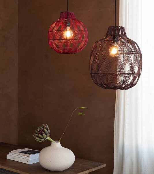 Good & Mojo Lampa wisząca Mendoza, możliwość ściemniania, czerwony, salon / jadalnia, bambus, design