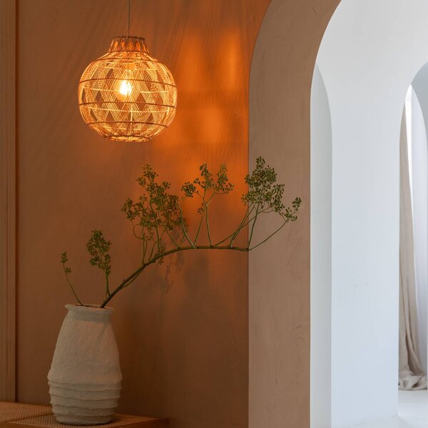 Good & Mojo Lampa wisząca Mendoza, możliwość ściemniania, jasne drewno, salon / jadalnia, bambus, design
