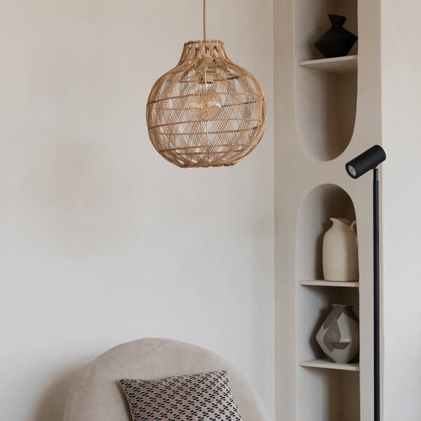 Good & Mojo Lampa wisząca Mendoza, możliwość ściemniania, jasne drewno, salon / jadalnia, bambus, design