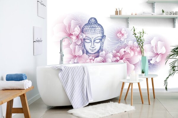 Tapeta Budda z kwiatami sakury
