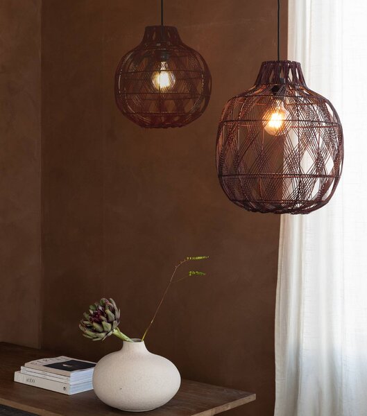 Good & Mojo Lampa wisząca Mendoza, możliwość ściemniania, czerwony, salon / jadalnia, bambus, design