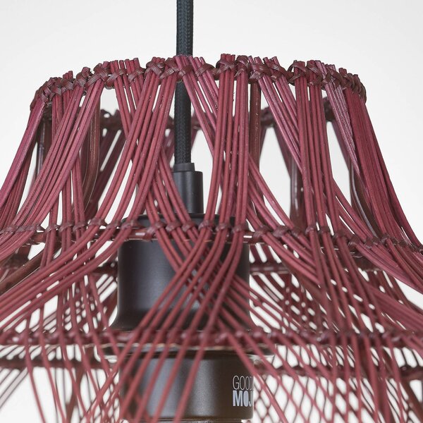 Good & Mojo Lampa wisząca Mendoza, możliwość ściemniania, czerwony, salon / jadalnia, bambus, design