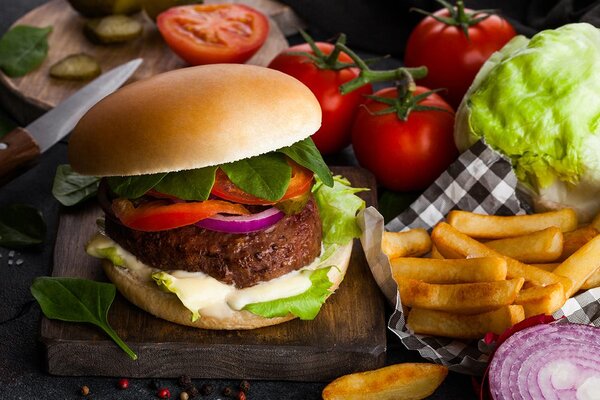 Fototapeta amerykański hamburger