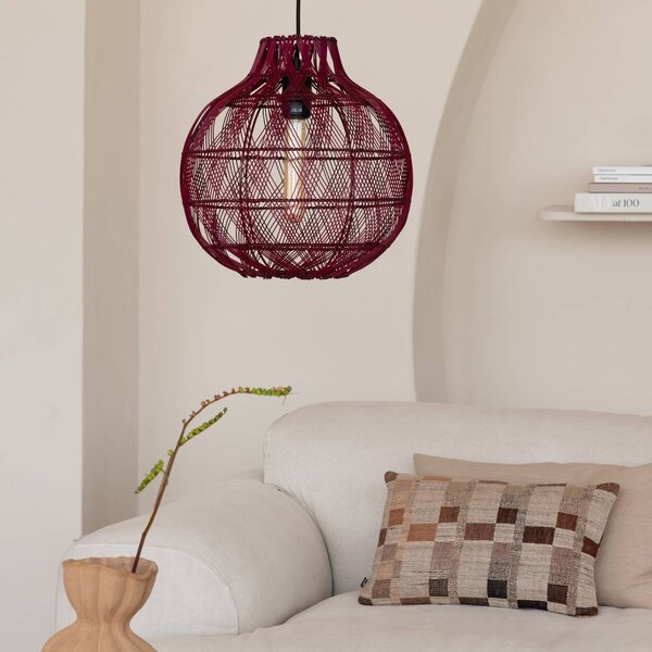 Good & Mojo Lampa wisząca Mendoza, możliwość ściemniania, czerwony, salon / jadalnia, bambus, design