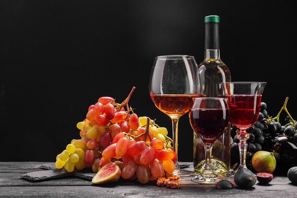 Fototapeta wino z winogronem