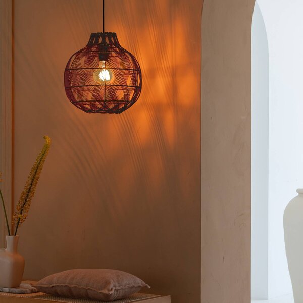 Good & Mojo Lampa wisząca Mendoza, możliwość ściemniania, czerwony, salon / jadalnia, bambus, design