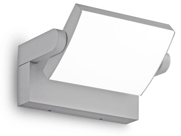 IDEAL LUX Kinkiet zewnętrzny LED Swipe, aluminiowy / szary / cynkowy, metal, nowoczesny