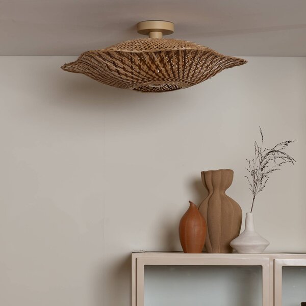 Good & Mojo Lampa sufitowa Madura, możliwość ściemniania, jasne drewno, salon / jadalnia, bambus