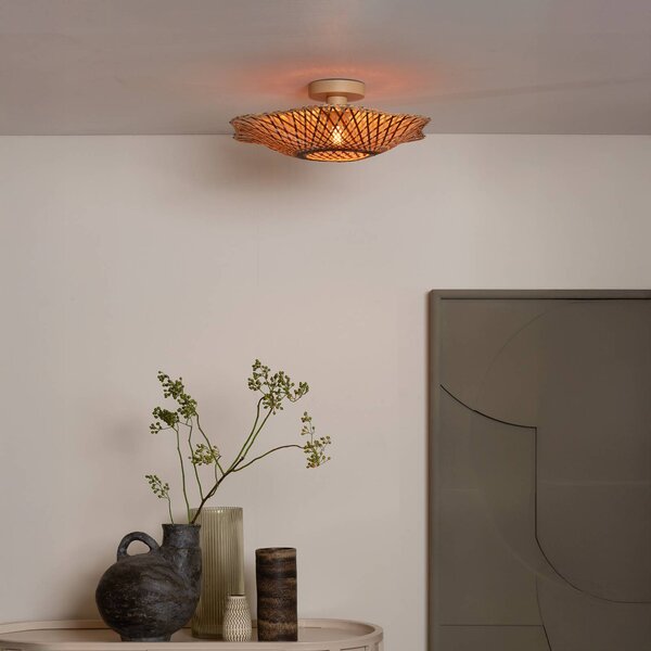 Good & Mojo Lampa sufitowa Madura, możliwość ściemniania, jasne drewno, salon / jadalnia, bambus