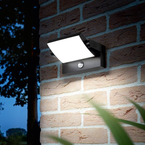 IDEAL LUX Lampa zewnętrzna z czujnikiem ruchu Swipe Sensor, czarny, metal, nowoczesny