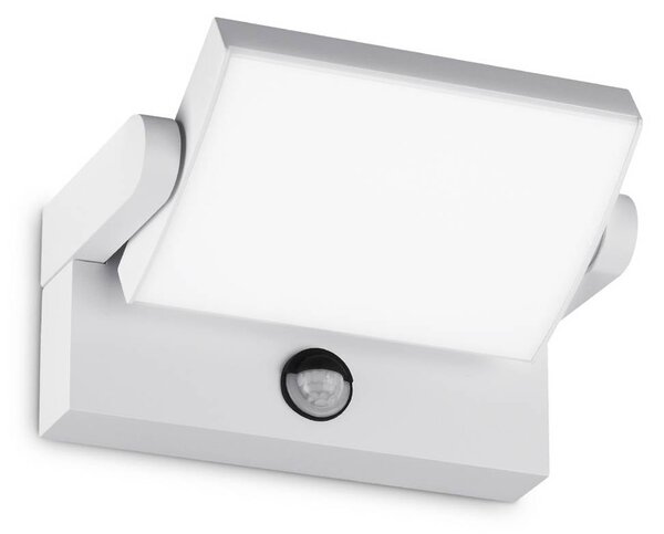 IDEAL LUX Lampa zewnętrzna z czujnikiem ruchu Swipe Sensor, biały / opal, metal, nowoczesny