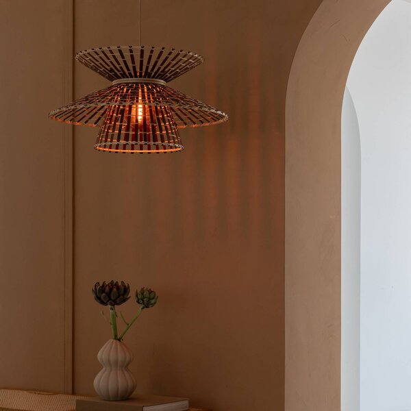 Good & Mojo Lampa wisząca Machu Picchu, możliwość ściemniania, jasne drewno, salon / jadalnia, bambus