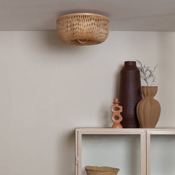 Good & Mojo Lampa sufitowa Barbados, możliwość ściemniania, jasne drewno, salon / jadalnia, bambus