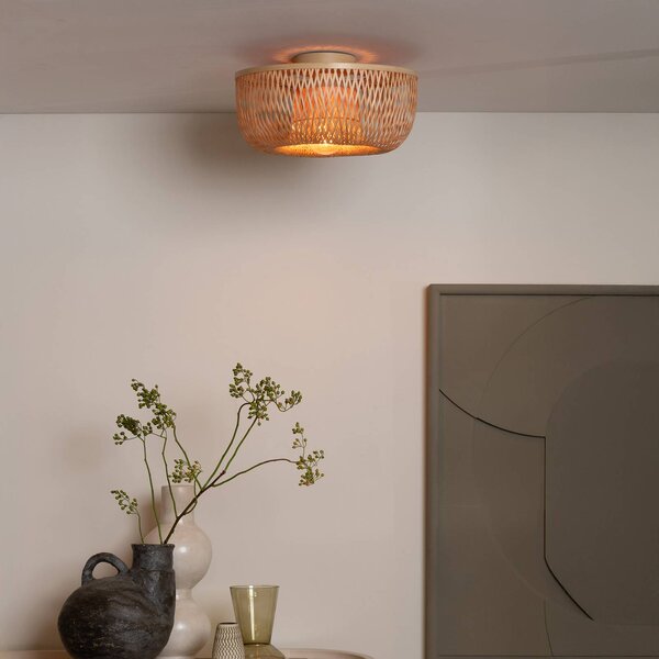 Good & Mojo Lampa sufitowa Barbados, możliwość ściemniania, jasne drewno, salon / jadalnia, bambus