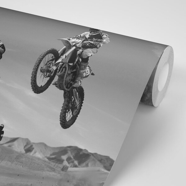 Fototapeta motocykliści w czerni i bieli