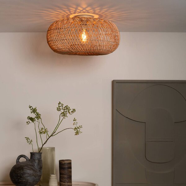 Good & Mojo Lampa sufitowa Arizona, możliwość ściemniania, jasne drewno, salon / jadalnia, bambus