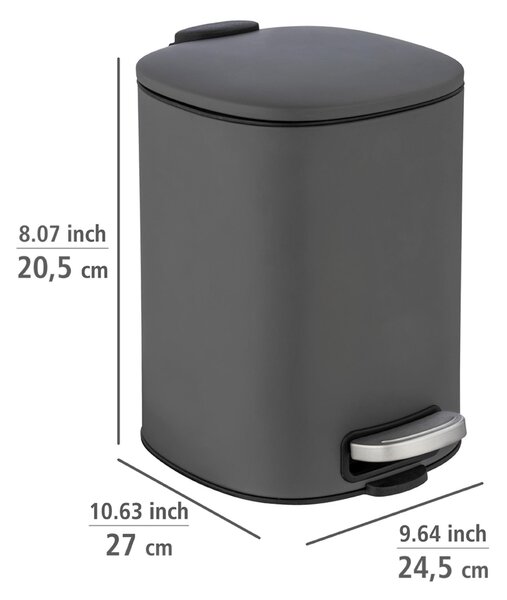 Kosz na śmieci ALASSIO, z pedałem i funkcją Easy-Close, 5 L,WENKO
