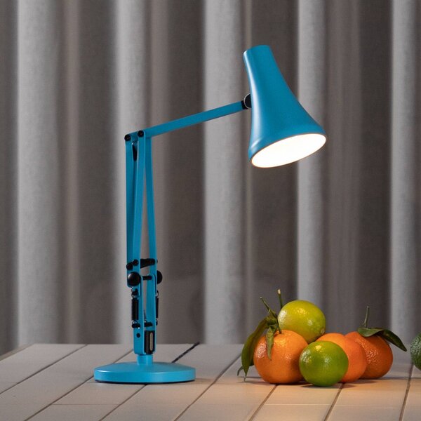 Anglepoise Lampa stołowa 90 MINI VIVID, możliwość ściemniania, niebieski, biuro, aluminium, industrialny