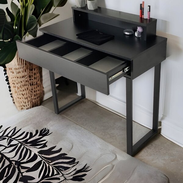 Toaletka / konsola "LENA PLUS" czarny mat 90cm, czarne U