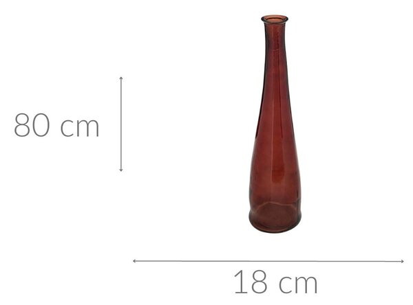 Smukły wazon ze szkła z recyklingu ULY, 80 cm