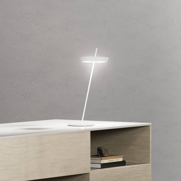 Sigor Lampa stołowa LED Mahina, możliwość ściemniania, biały / opal, salon / jadalnia, aluminium, nowoczesny