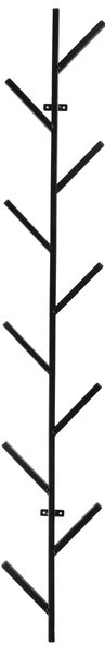Dziesięcioramienny wieszak ścienny, TREE, 20 x 123,5 cm, czarny