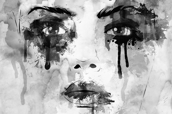 Tapeta modna kobieta w czarno-białym designie