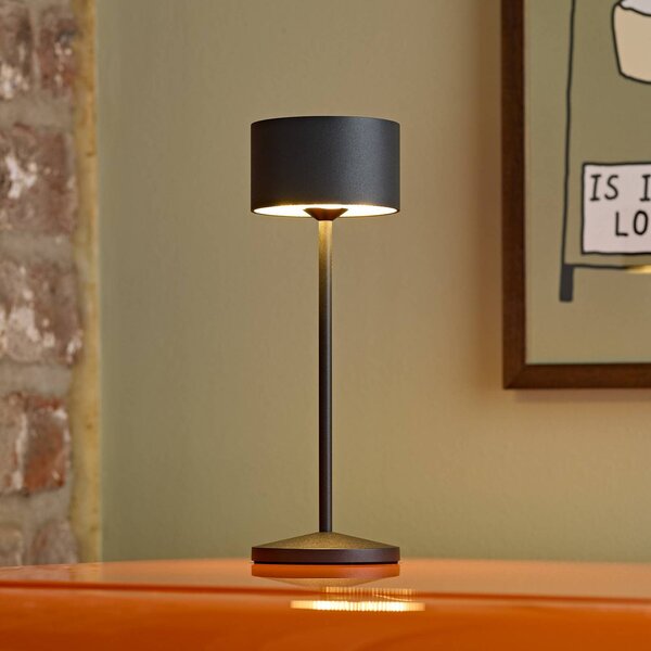 Sigor Lampa stołowa LED Veluna, czarna, wysokość 25 cm IP44 ściemniany CCT możliwość ściemniania, czarny, salon / jadalnia, aluminium, nowoczesny
