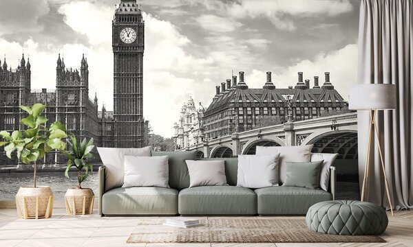 Fototapeta Big Ben w Londynie w czerni i bieli