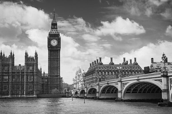 Fototapeta Big Ben w Londynie w czerni i bieli