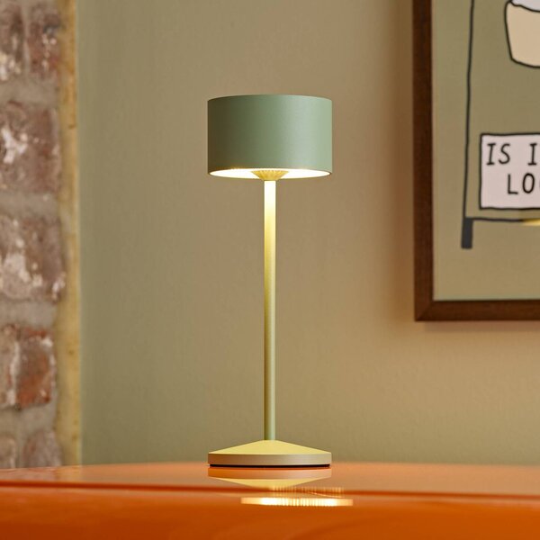 Sigor Lampa stołowa LED Veluna, zielona, wysokość 25 cm, IP44, ściemniana, CCT możliwość ściemniania, zielony, salon / jadalnia, aluminium, nowoczesny