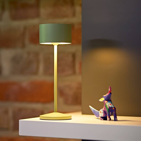Sigor Lampa stołowa LED Veluna, zielona, wysokość 25 cm, IP44, ściemniana, CCT możliwość ściemniania, zielony, salon / jadalnia, aluminium, nowoczesny