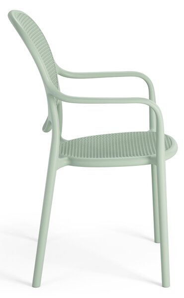 VERANO Pastelowo Zielone - NOWOCZESNE KRZESŁO OGRODOWE PLASTIKOWE (do kuchni, kawiarni, ogrodu) [SZTAPLOWANE]