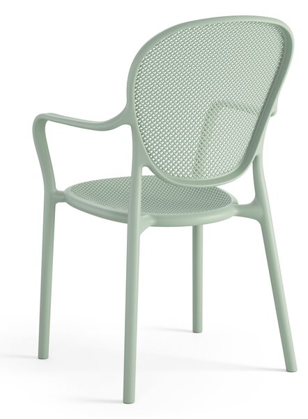 VERANO Pastelowo Zielone - NOWOCZESNE KRZESŁO OGRODOWE PLASTIKOWE (do kuchni, kawiarni, ogrodu) [SZTAPLOWANE]
