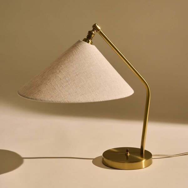 GUBI Lampa stołowa design Gräshoppa, aluminiowy / szary / cynkowy, salon / jadalnia, tkanina / materiał / jedwab, design