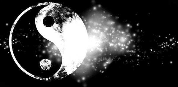 Tapeta czarno-biały symbol Yin i Yang