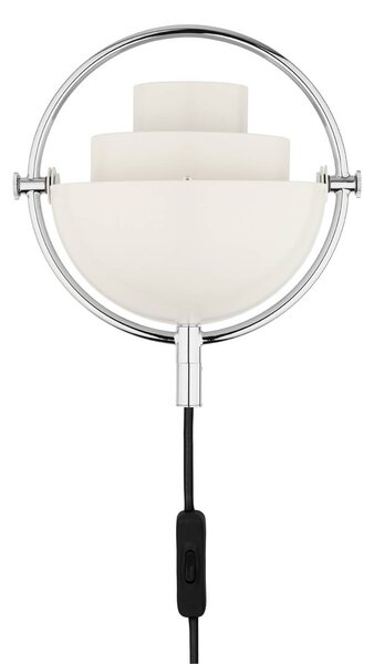 GUBI Kinkiet designerski Multi-Lite, możliwość ściemniania, biały / opal, salon / jadalnia, mosiądz, design