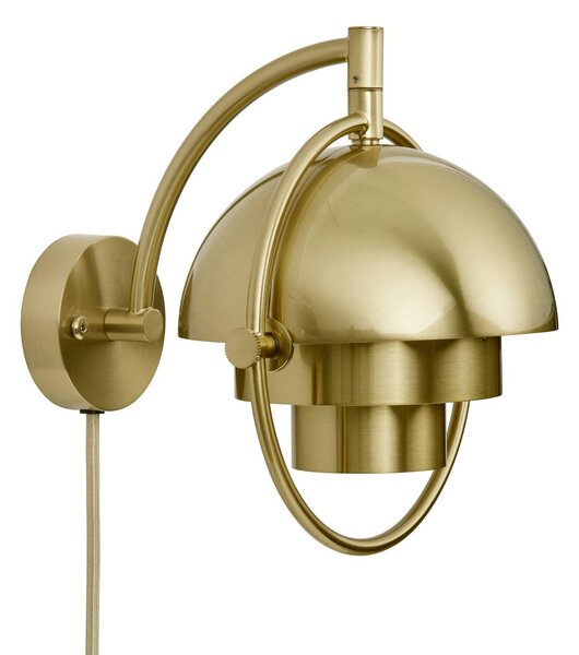 GUBI Kinkiet designerski Multi-Lite, możliwość ściemniania, mosiężny / złoty, salon / jadalnia, mosiądz, design