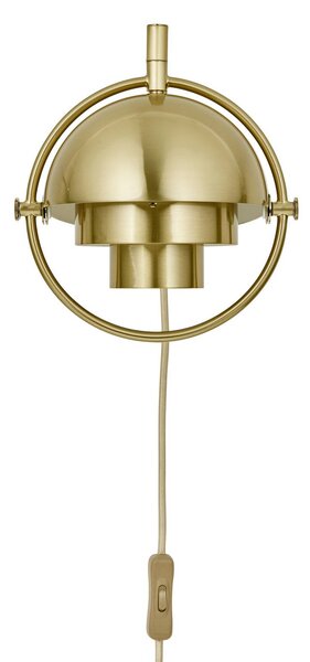 GUBI Kinkiet designerski Multi-Lite, możliwość ściemniania, mosiężny / złoty, salon / jadalnia, mosiądz, design