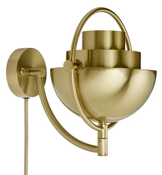 GUBI Kinkiet designerski Multi-Lite, możliwość ściemniania, mosiężny / złoty, salon / jadalnia, mosiądz, design