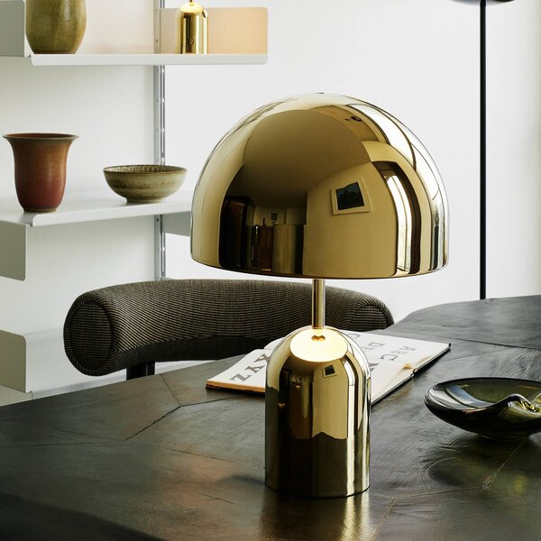 Tom Dixon Lampa stołowa design Bell, możliwość ściemniania, mosiężny / złoty, salon / jadalnia, metal, design