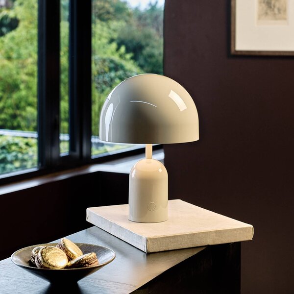 Tom Dixon Lampa stołowa design Bell, możliwość ściemniania, aluminiowy / szary / cynkowy, salon / jadalnia, metal, design