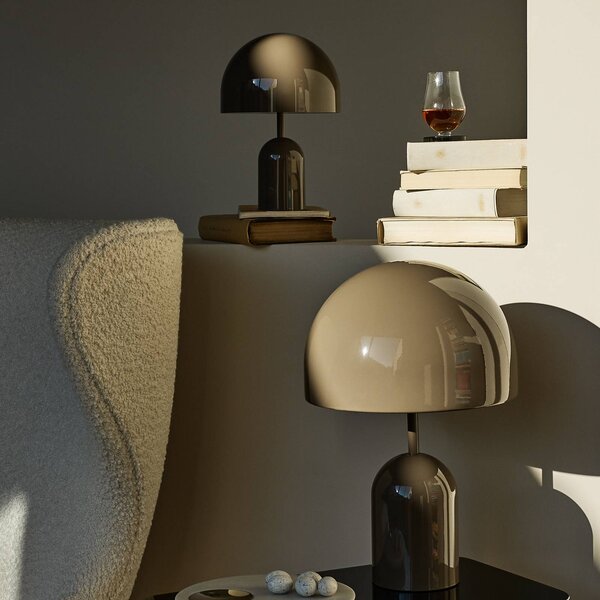 Tom Dixon Lampa stołowa design Bell, możliwość ściemniania, aluminiowy / szary / cynkowy, salon / jadalnia, metal, design