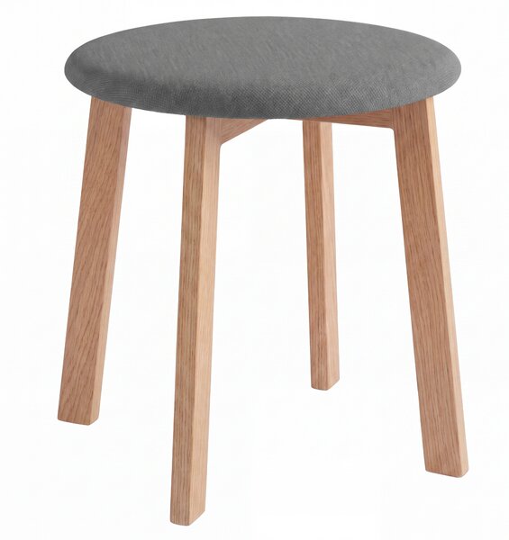 Taboret okrągły ZOI Szary (Storm 97) / stelaż bukowy dąb