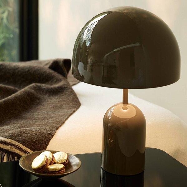 Tom Dixon Lampa stołowa design Bell, możliwość ściemniania, aluminiowy / szary / cynkowy, salon / jadalnia, metal, design